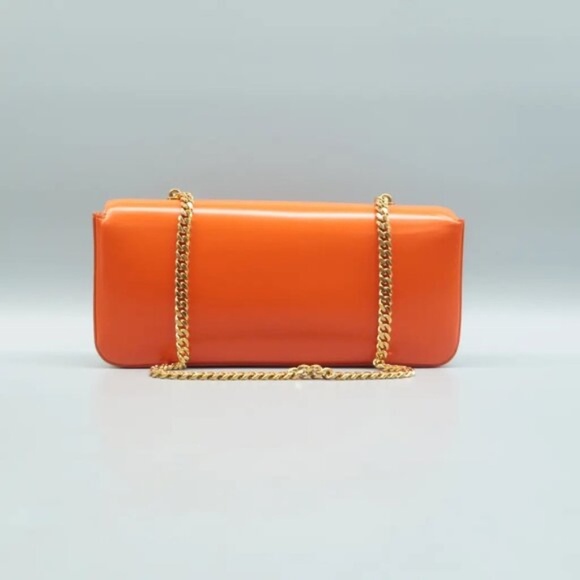 Celine Orange Shoulder Bag with Gold Chain - Picture 2 of 11